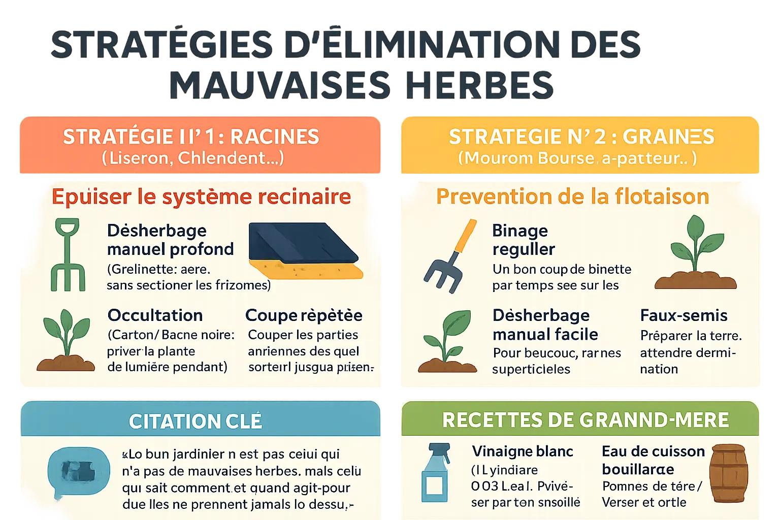 Techniques de désherbage naturelles pour un jardin propre