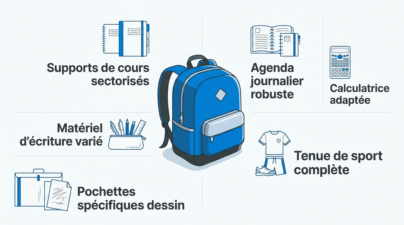 Fournitures scolaires 6ème : la liste pour réussir l'entrée au collège Sélection de fournitures scolaires essentielles pour la rentrée en classe de sixième