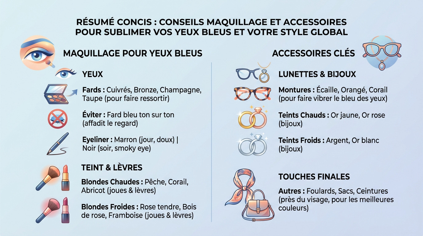 Guide maquillage et accessoires pour sublimer les blondes aux yeux bleus