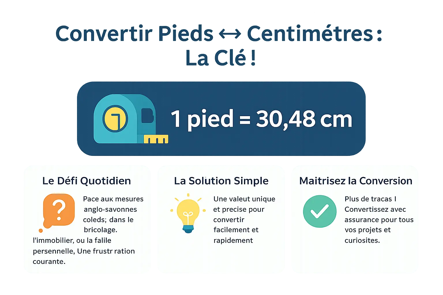 Illustration de <strong>conversion entre pieds et centimètres</strong>