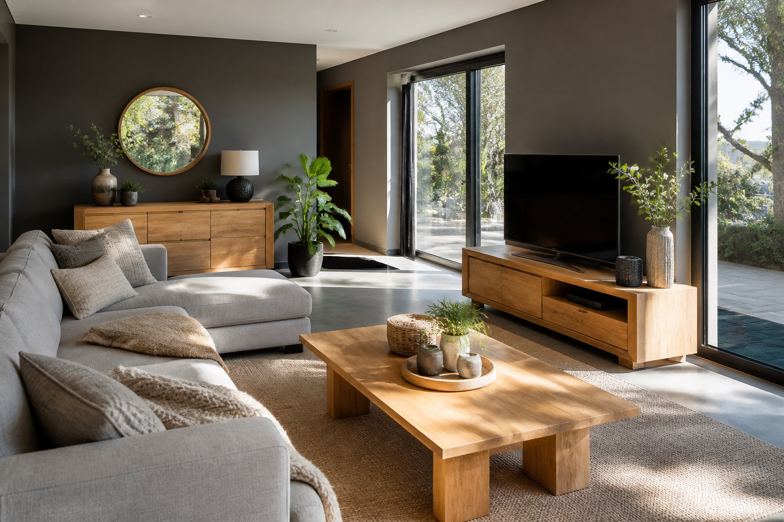 Les fondamentaux d'une déco salon gris et bois pour un intérieur sophistiqué