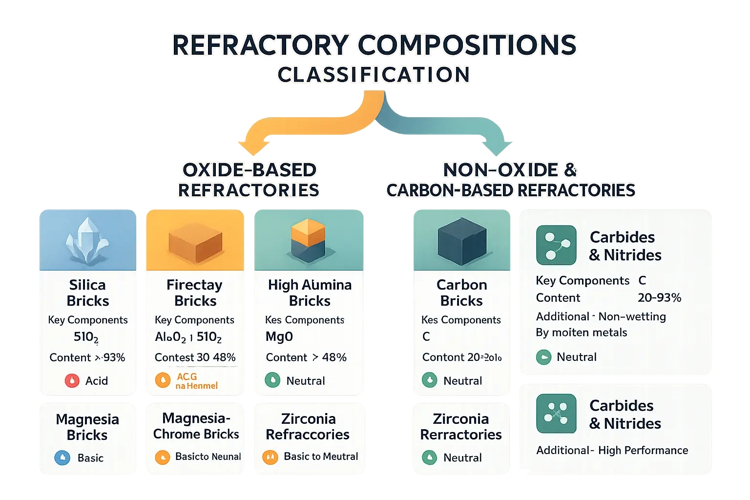 Refractory compositions classification diagram