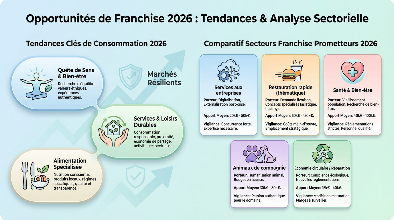 Analyse des tendances et opportunités de franchise pour 2026