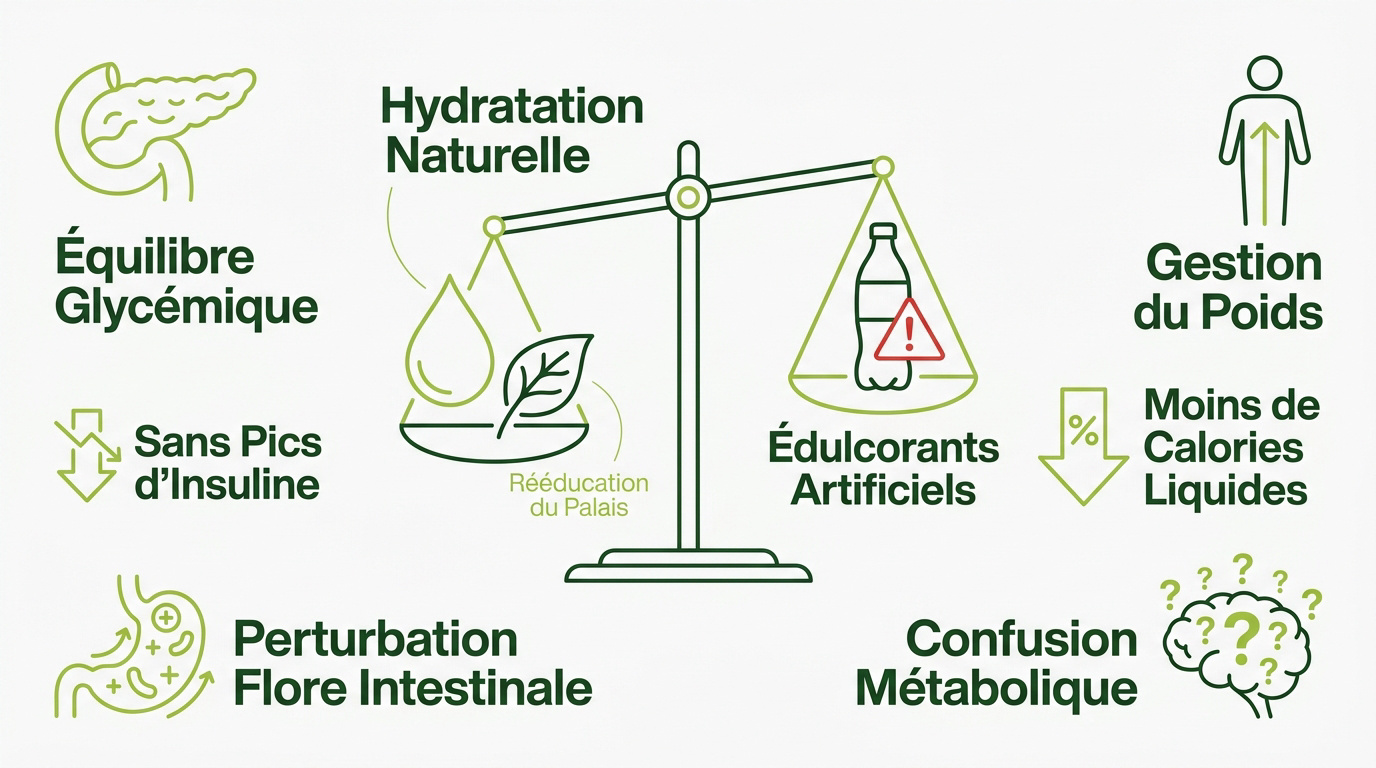 Comparaison entre boissons naturelles infusées et <strong>boissons industrielles</strong> sucrées sur la glycémie