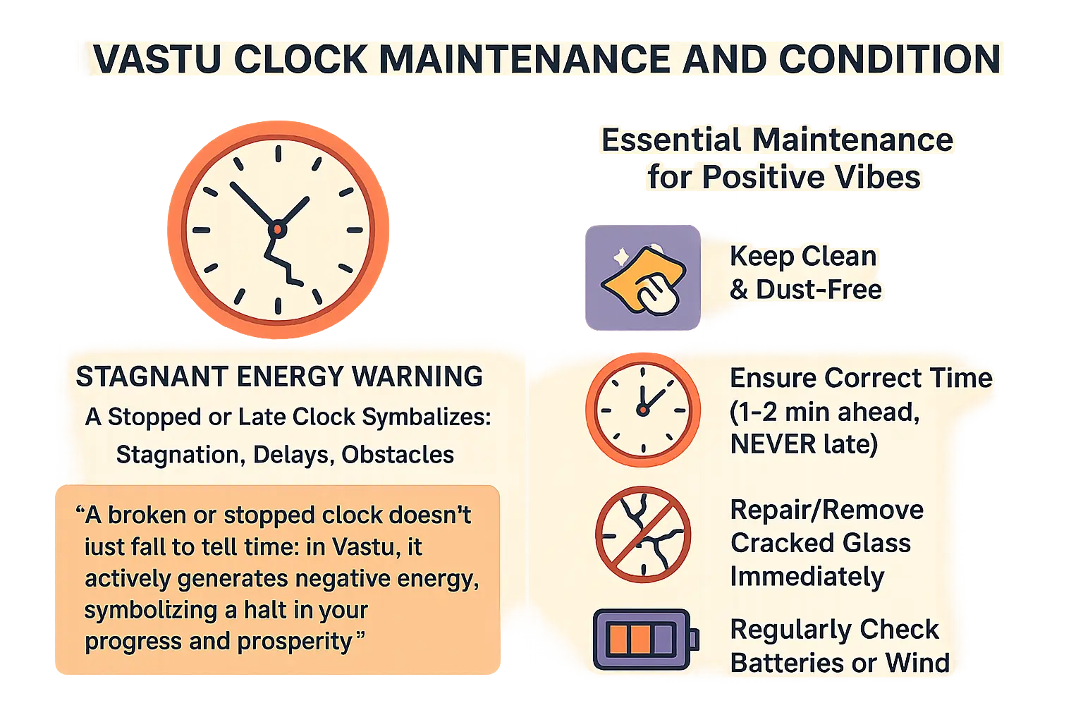 Vastu-compliant wall clock maintenance