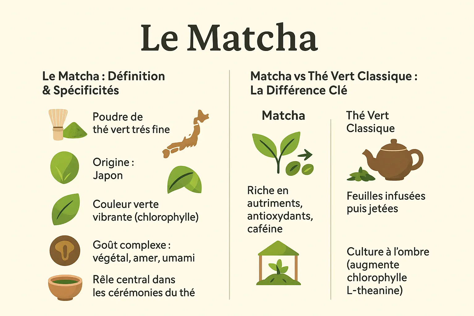 Poudre de matcha dans un bol traditionnel japonais