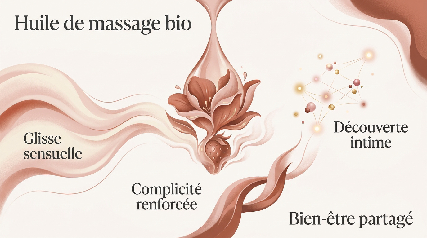 Huile de massage comestible bio pour un moment de complicité à deux
