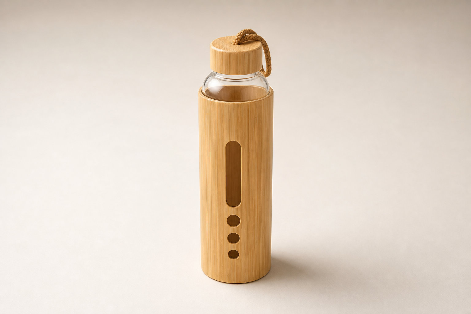 Bouteille infuseur verre double paroi : le style bambou