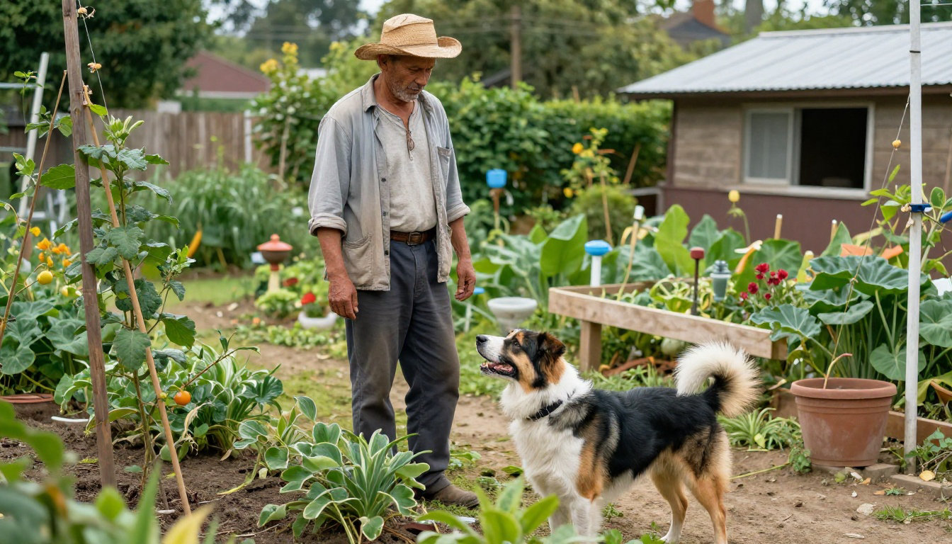 Homme avec son chien