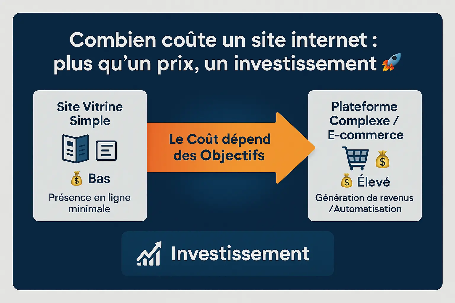 Coût d'un site web : objectifs vs prix