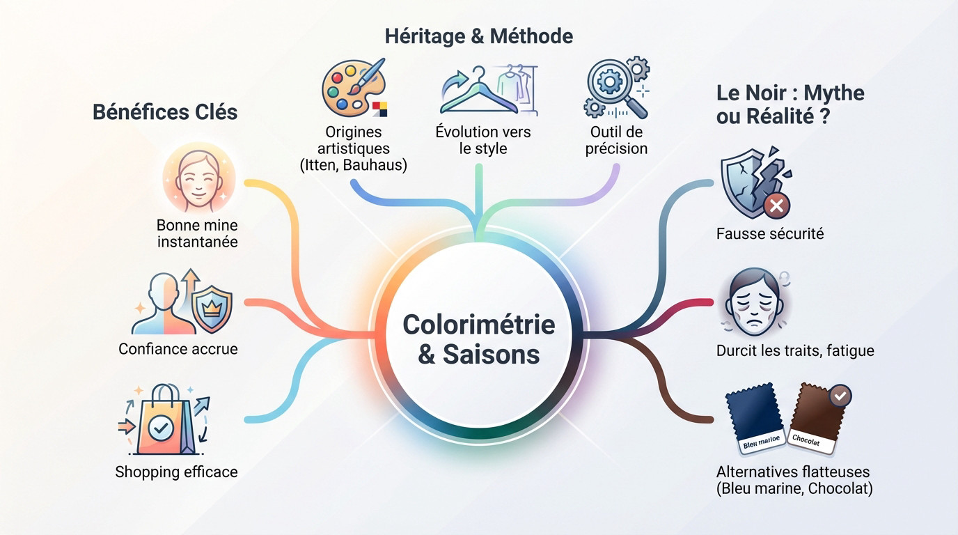 Illustration des bénéfices de la colorimétrie et des mythes sur les saisons