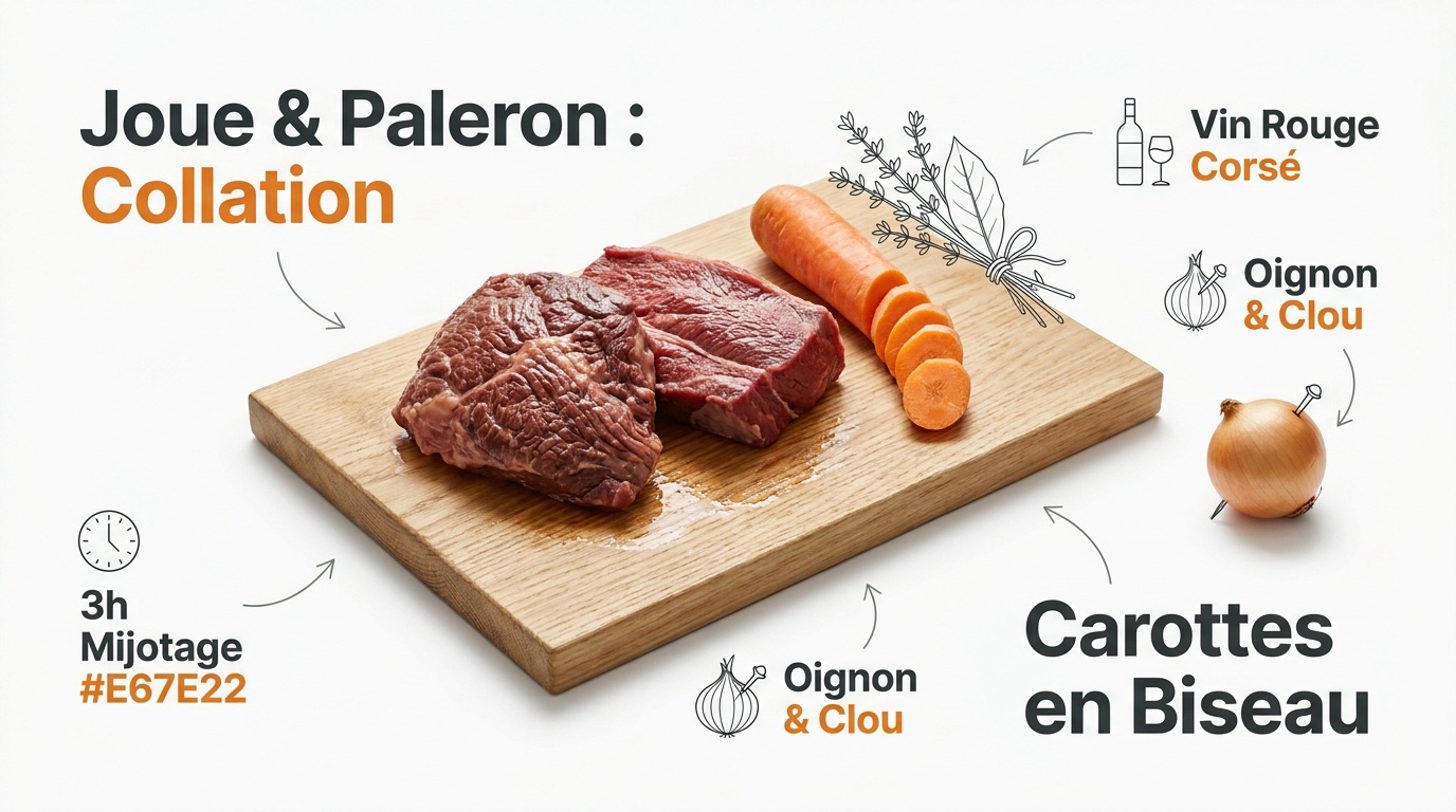 Plat traditionnel de boeuf aux carottes mijoté en cocotte en fonte
