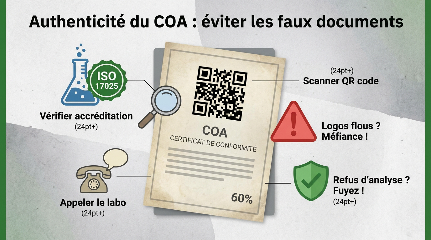 Vérification de l'authenticité d'un certificat d'analyse CBD en laboratoire