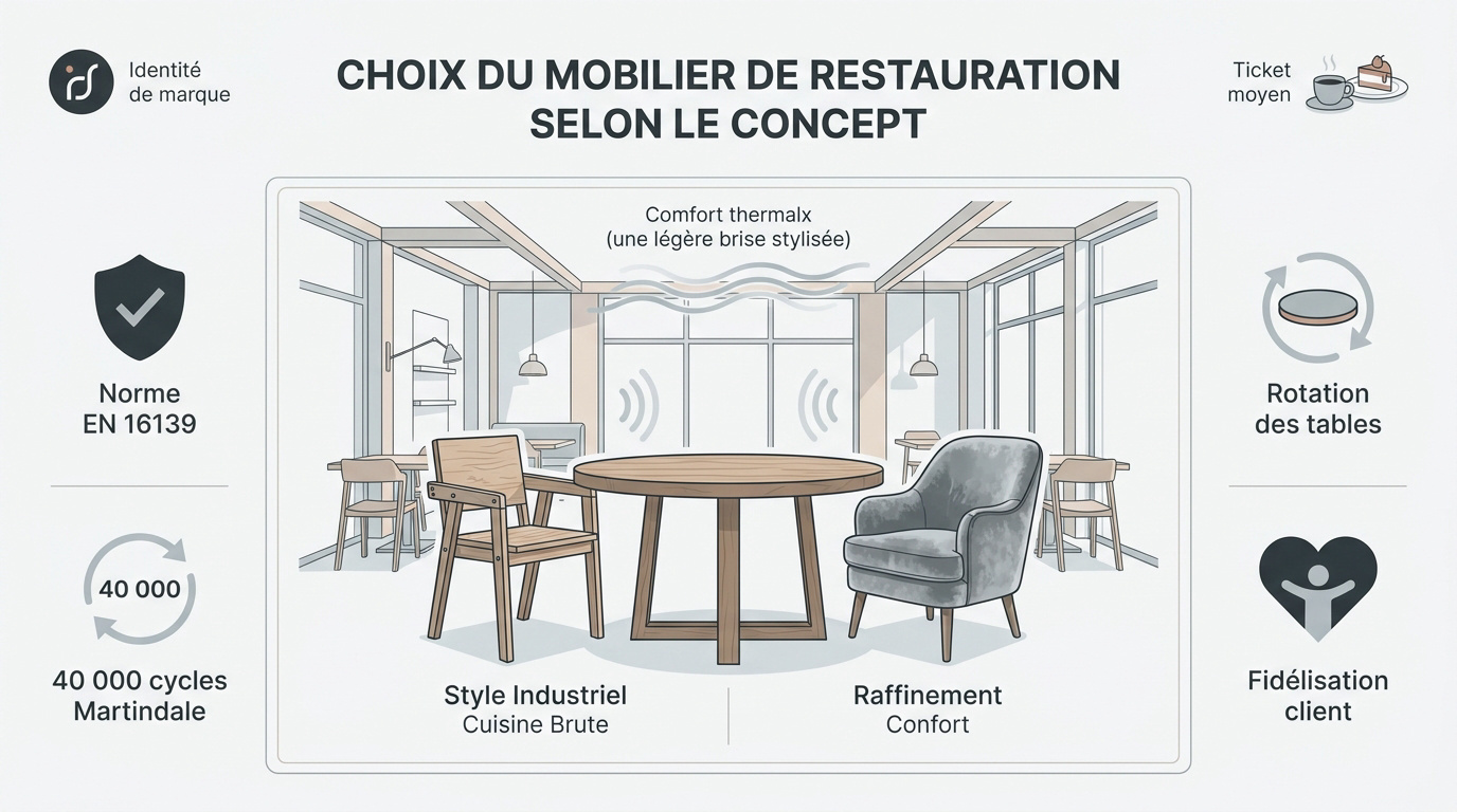 Ambiance de restaurant avec mobilier design et confortable