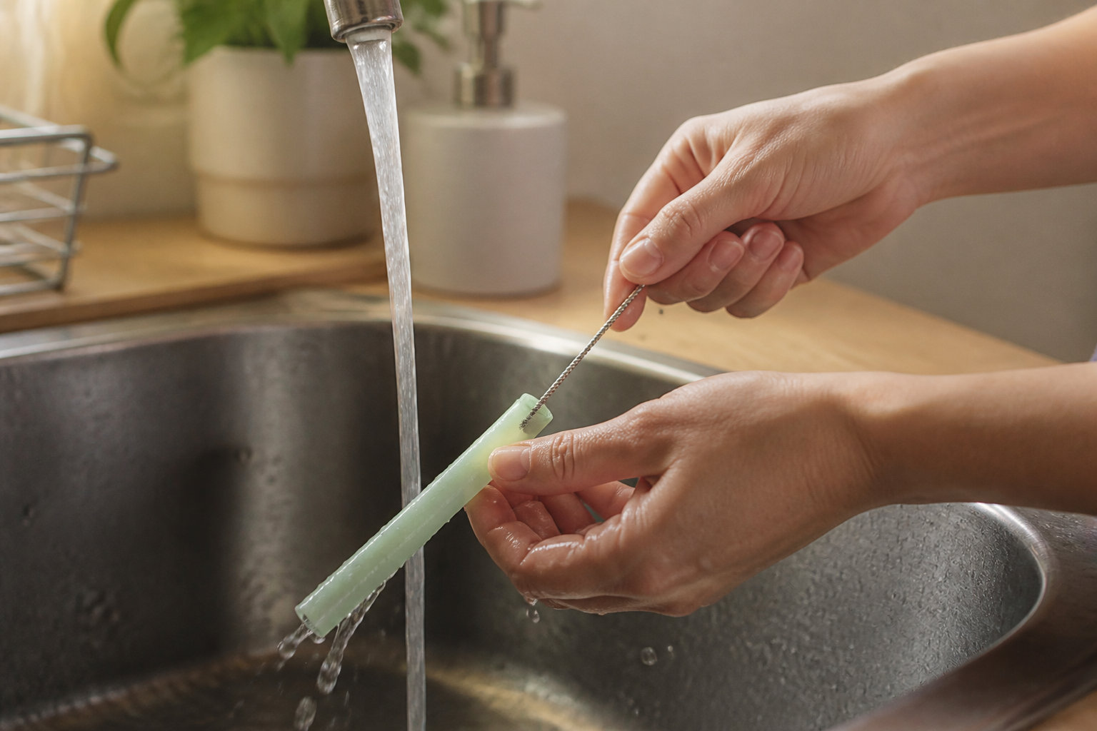 Gourde en inox FlowBottle | Paille intégrée pratique