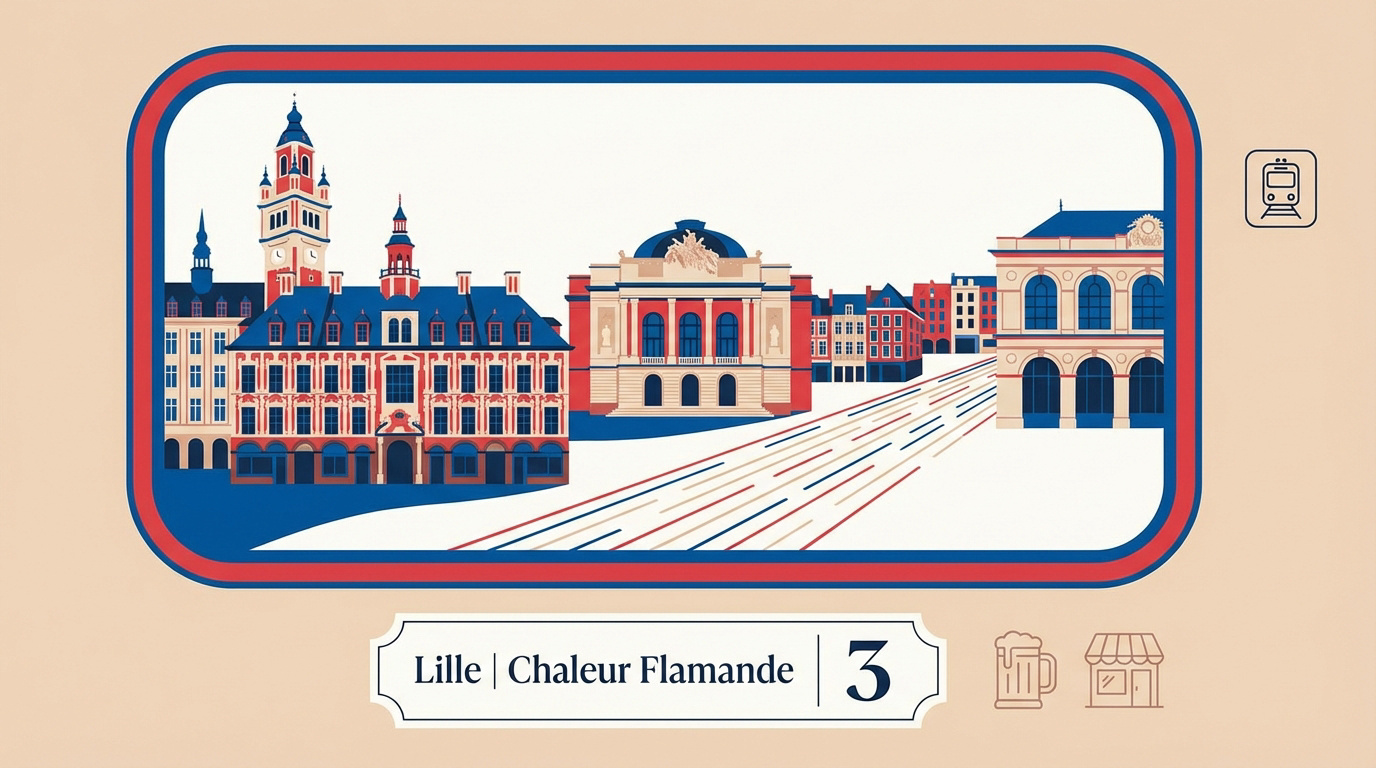 La Grand Place de Lille et son architecture flamande sous le soleil