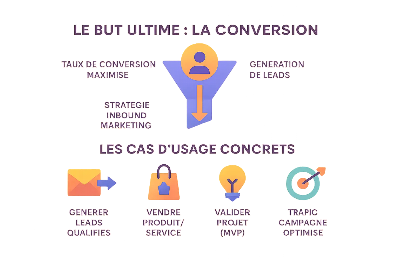 Illustration des <strong>objectifs business d'une landing page</strong>