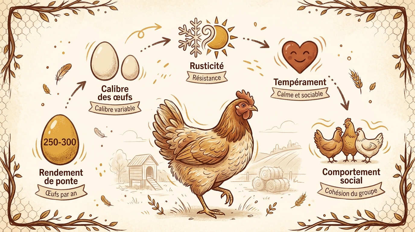 Caractéristiques morphologiques d'une poule pondeuse saine
