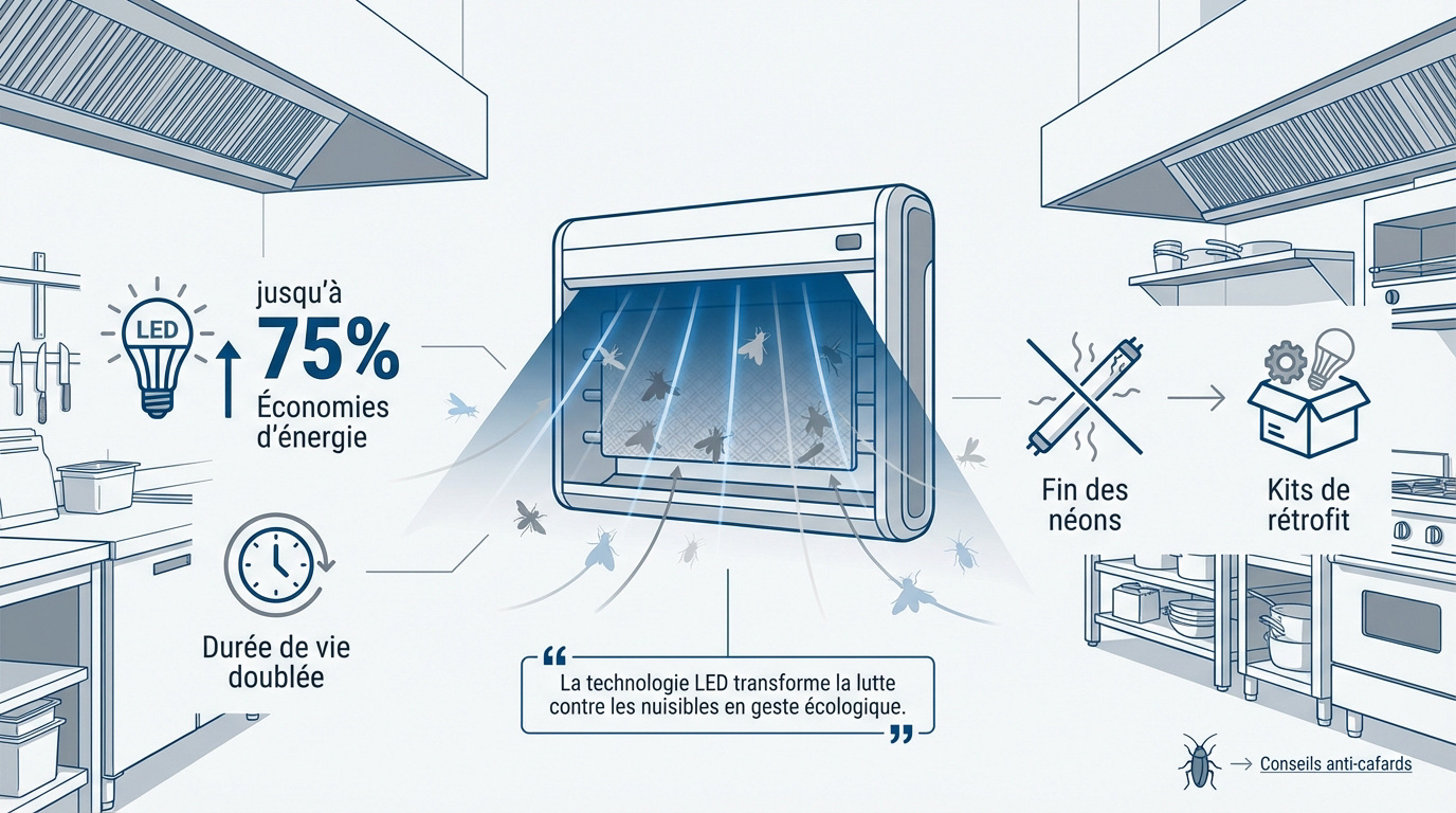D&eacute;sinsectiseur &eacute;lectrique professionnel &agrave; technologie LED pour une protection efficace et &eacute;conomique