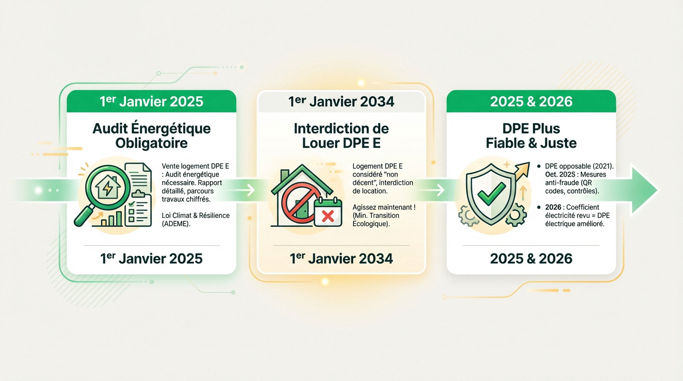 Calendrier des interdictions de location et audit énergétique pour les logements classés E