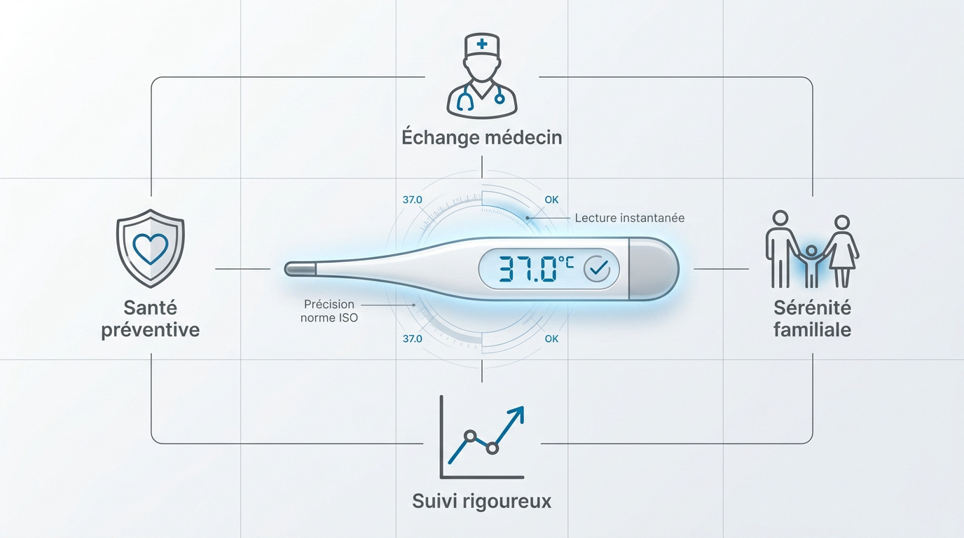 Thermometre connecté : comment bien choisir Utilisation d'un thermomètre médical pour le suivi de santé familial