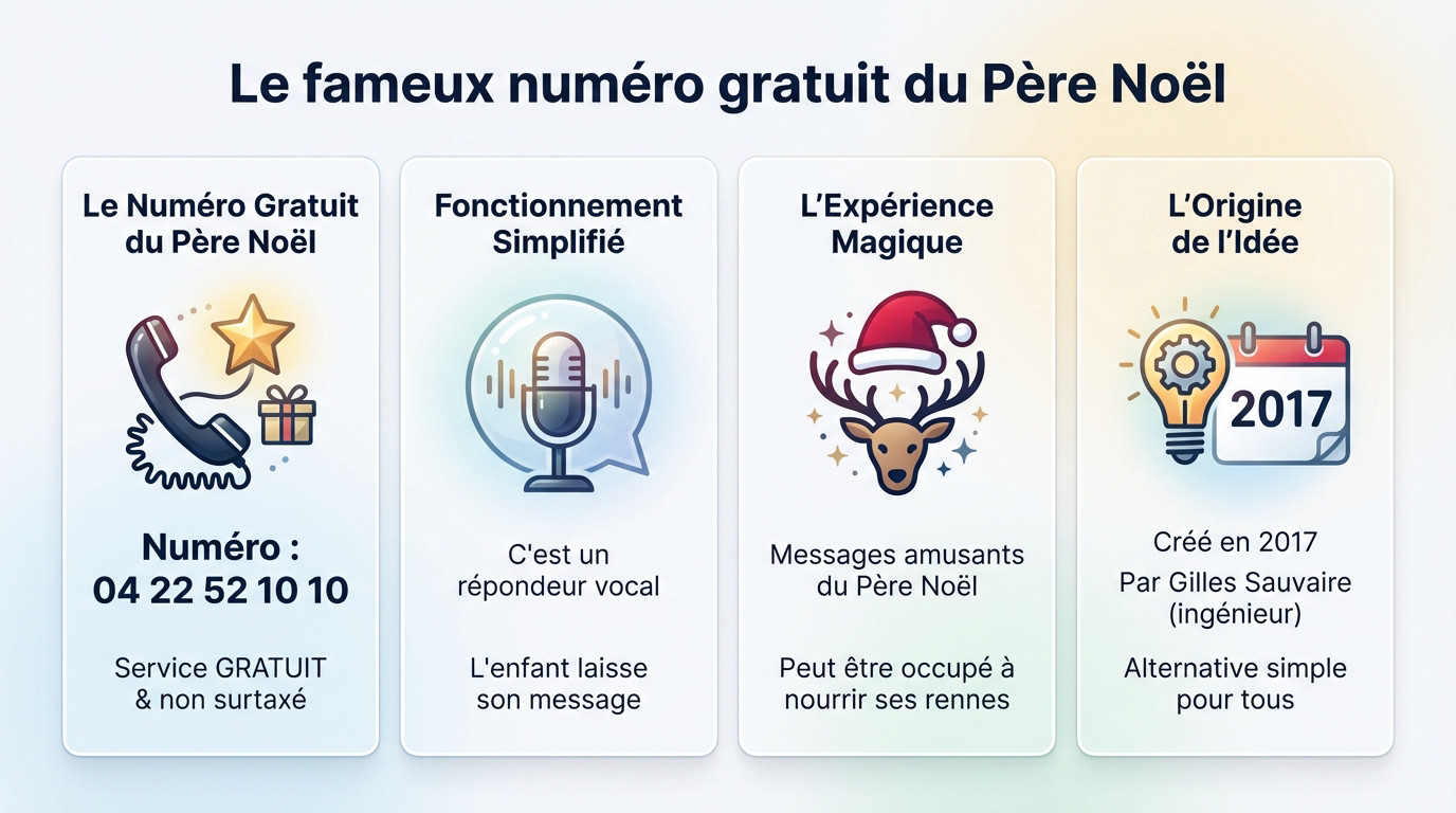 Enfant téléphone au numéro gratuit du Père Noël pour laisser sa liste de cadeaux
