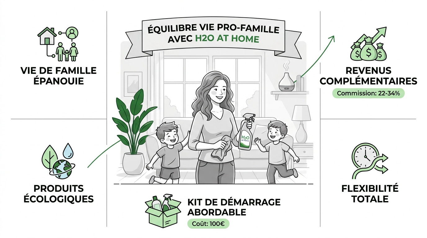 Maman conseillère H2O at Home organisant son planning familial et professionnel