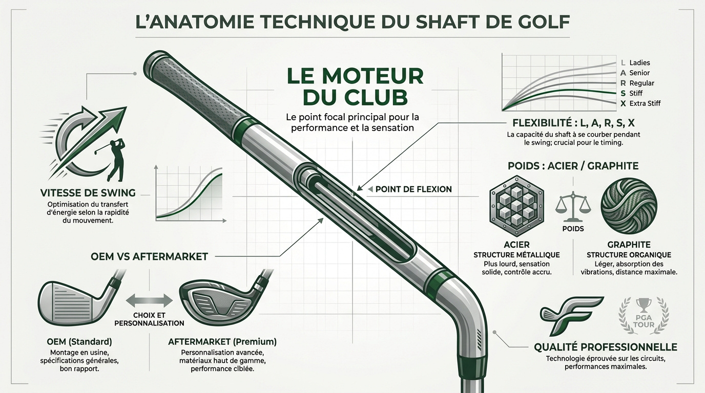 Anatomie technique du shaft de golf