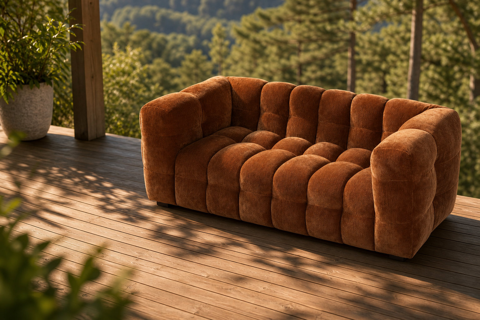 Canapé nuage LILO en velours bronze