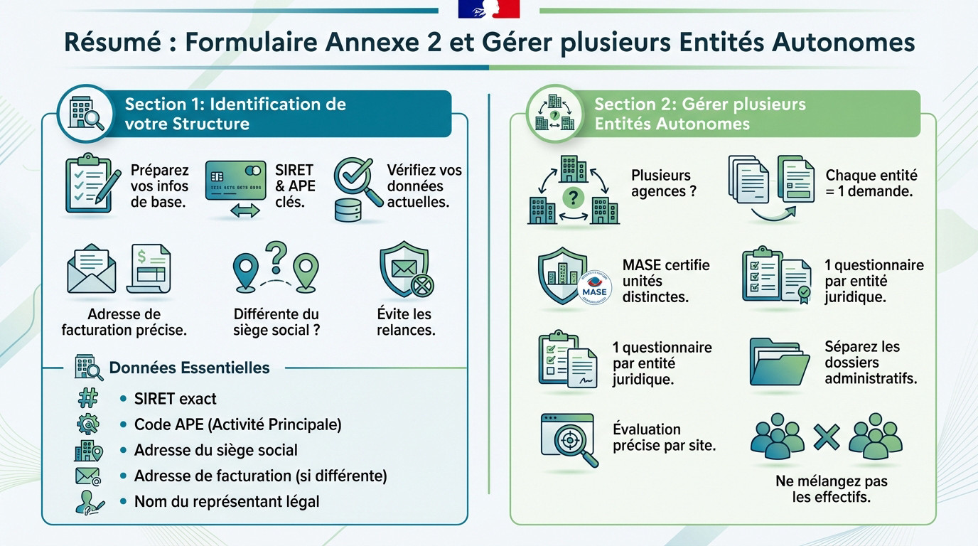 Formulaire adhésion MASE et gestion des entités autonomes