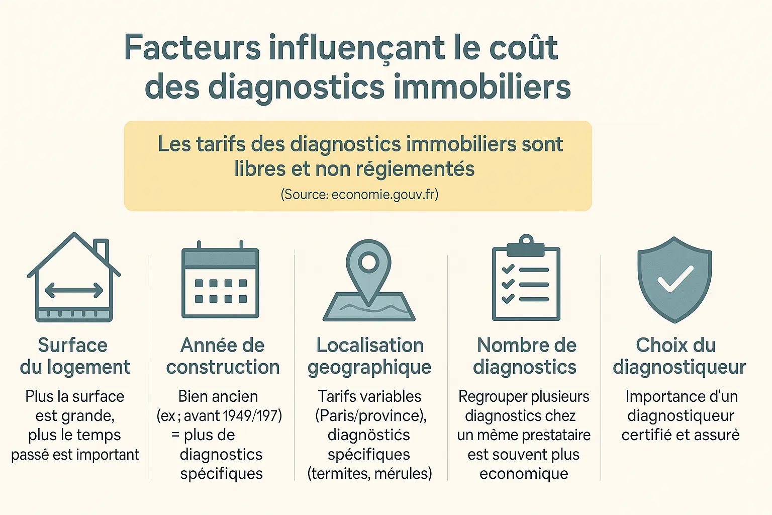 Illustration des facteurs influençant le prix des diagnostics immobiliers