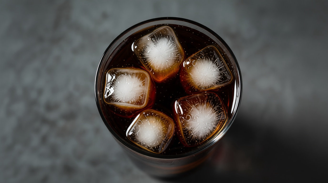 Grand verre de café glacé (Cold Brew) servi avec des glaçons rafraîchissants pour l'été