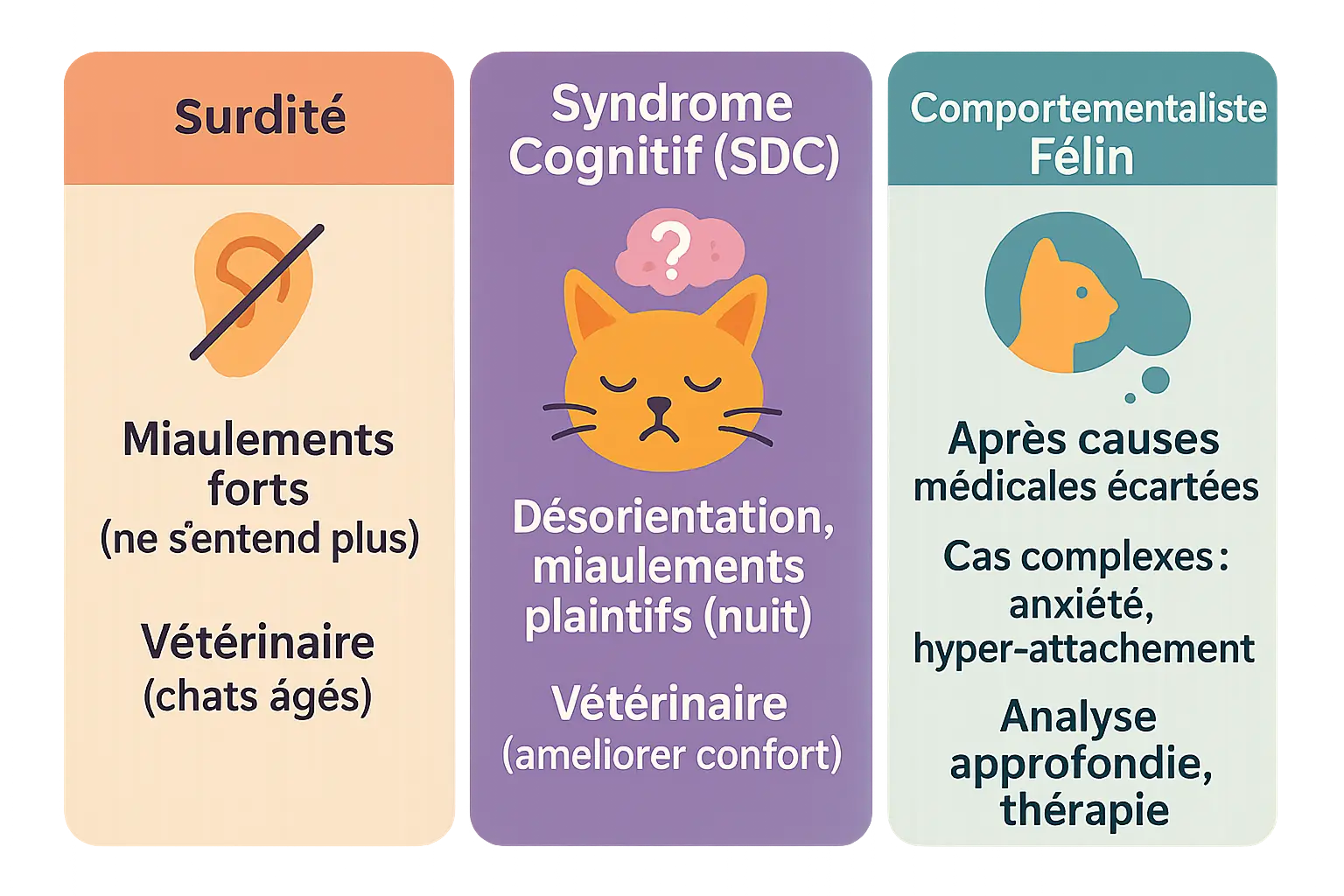 Chat âgé miaulant la nuit