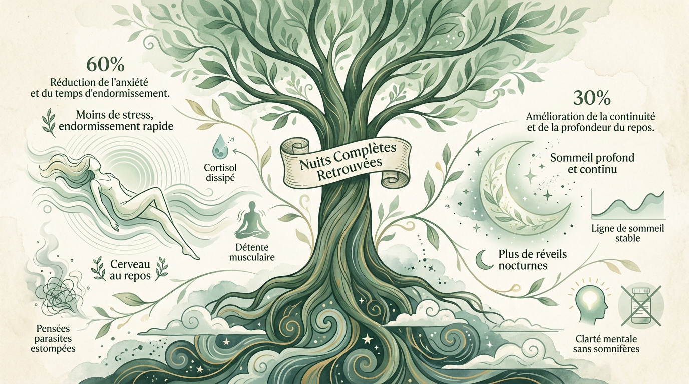 Représentation symbolique d'un sommeil profond et réparateur grâce au CBD