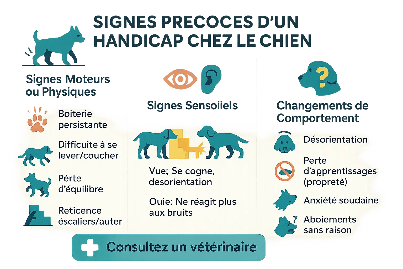 Chien montrant des signes de désorientation