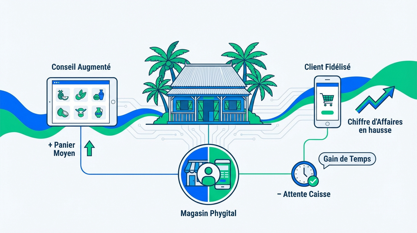 Synergie entre le commerce physique et les outils digitaux en magasin à La Réunion