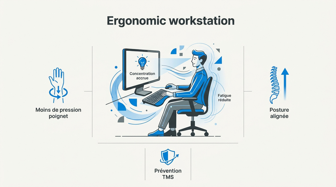 Souris ergonomique sans fil : comment bien choisir Poste de travail ergonomique avec souris sans fil