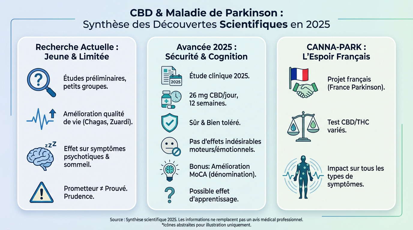 Synthèse scientifique sur les effets du CBD et la maladie de Parkinson en 2025