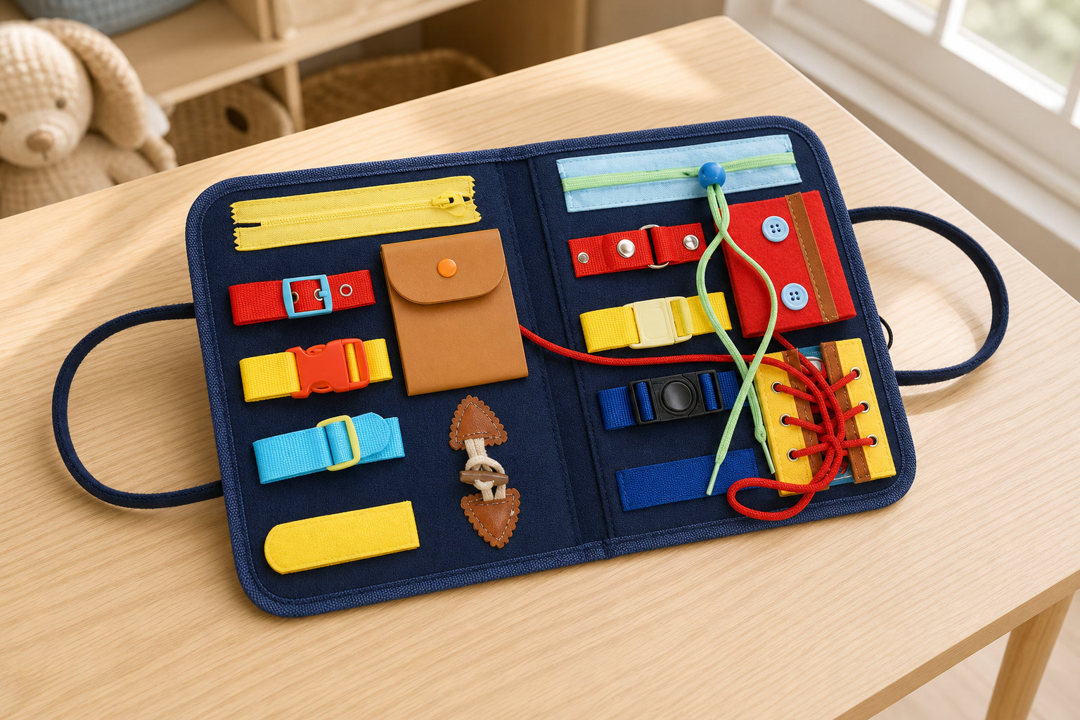 Busy Board Montessori pour maîtriser les gestes du quotidien