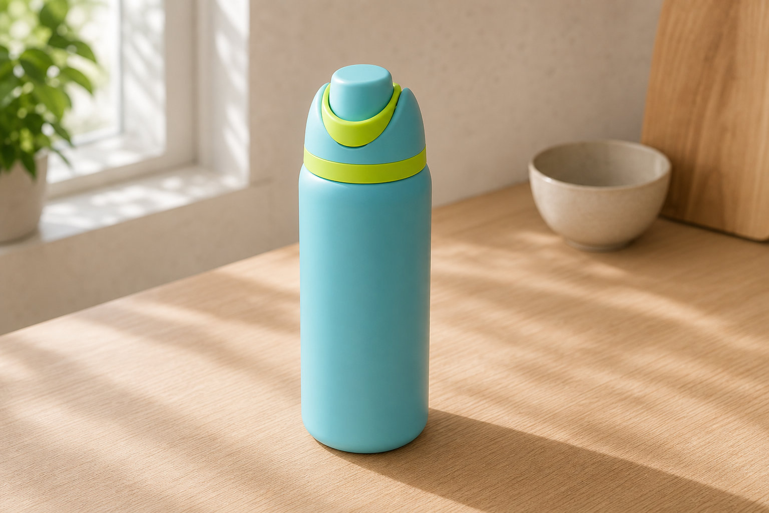 Gourde sport inox, Paille intégrée pratique