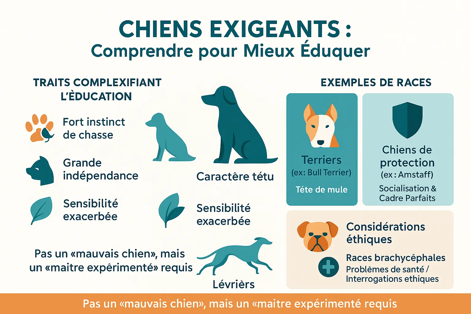 Illustration de chiens exigeants à éduquer