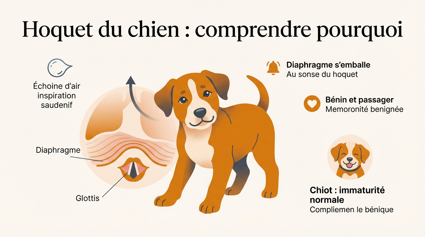 Chiot qui a le hoquet