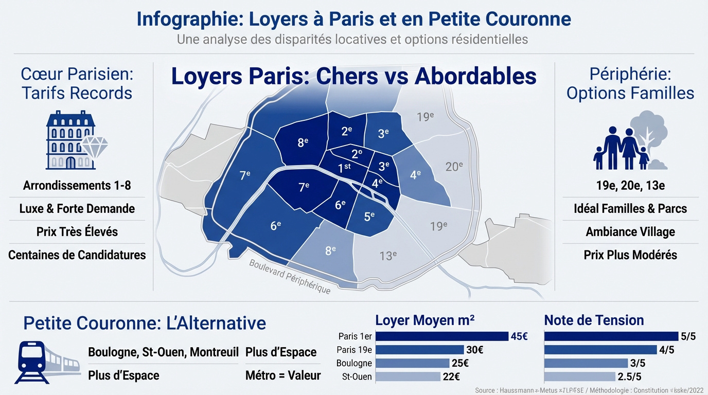 Comparaison des loyers entre Paris et la petite couronne en 2026