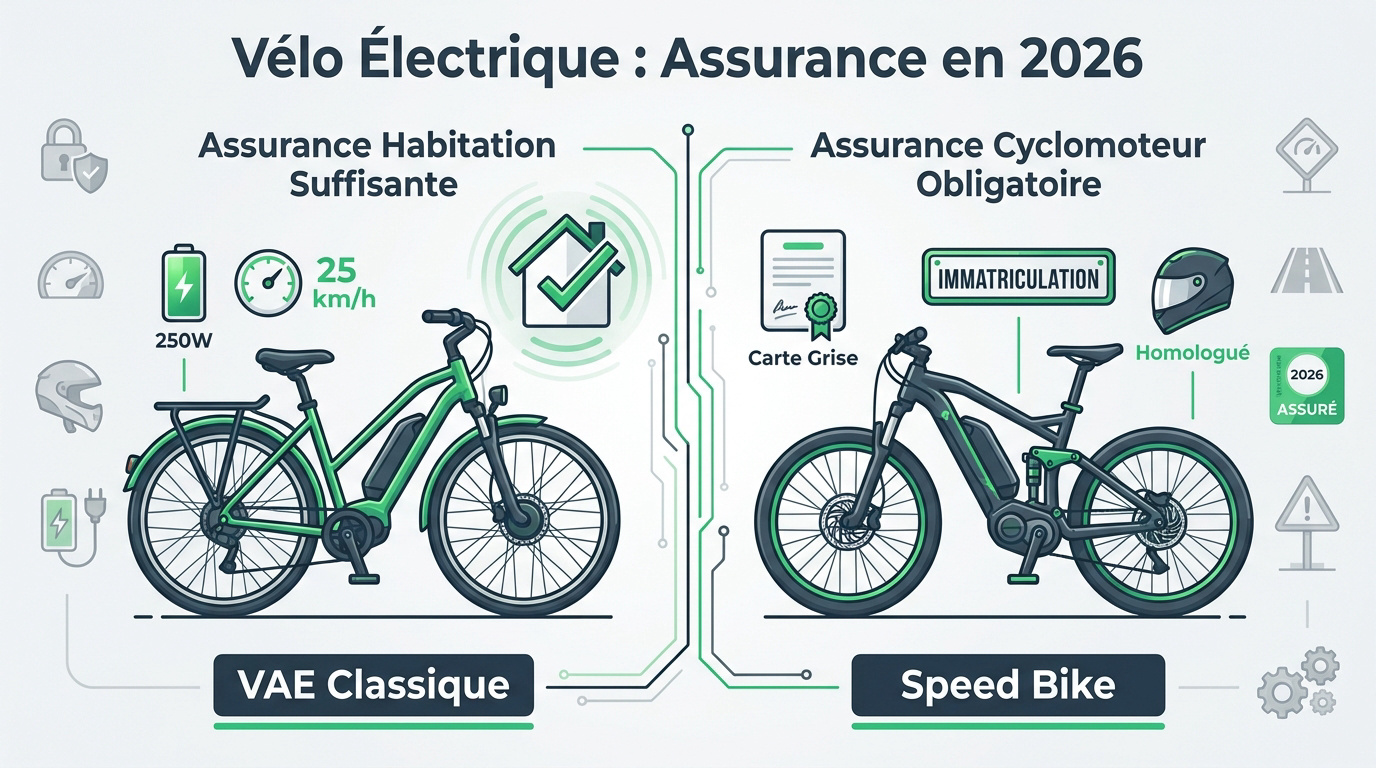 Comparatif entre un VAE standard et un speed bike pour les obligations d'assurance en 2026