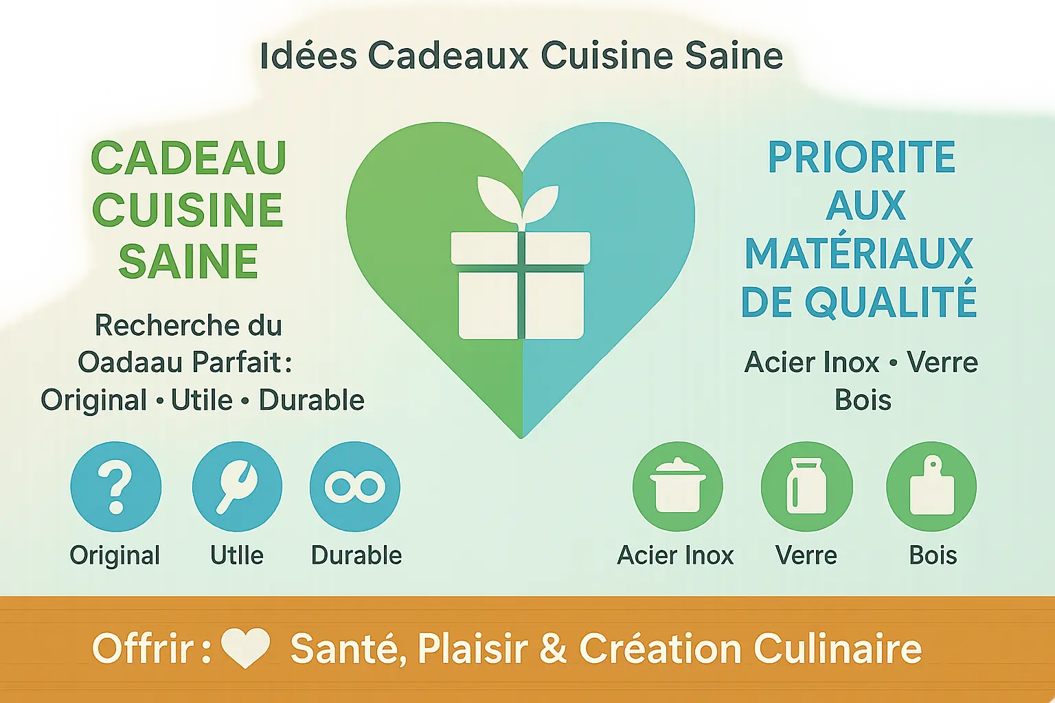 Infographie cadeaux cuisine saine