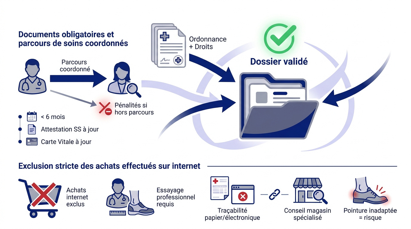 Documents nécessaires pour le remboursement de chaussures orthopédiques femme