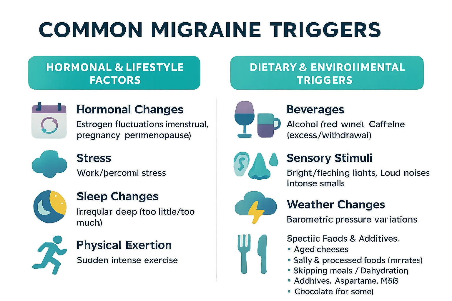 Common migraine triggers infographic