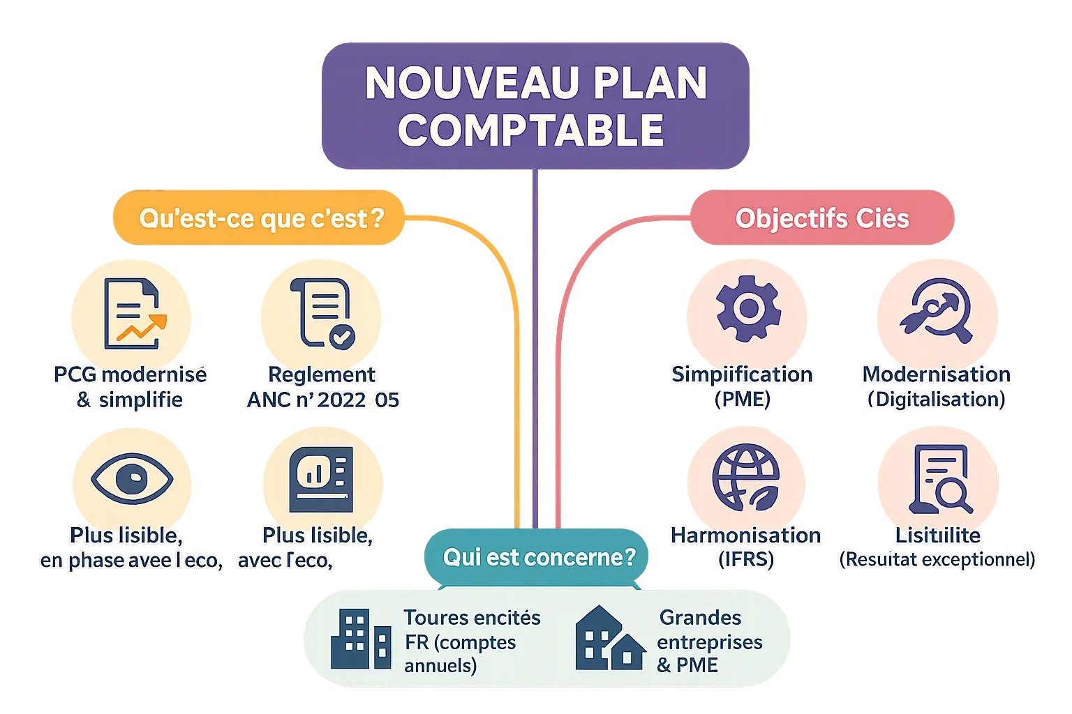 Infographie explicative du nouveau plan comptable