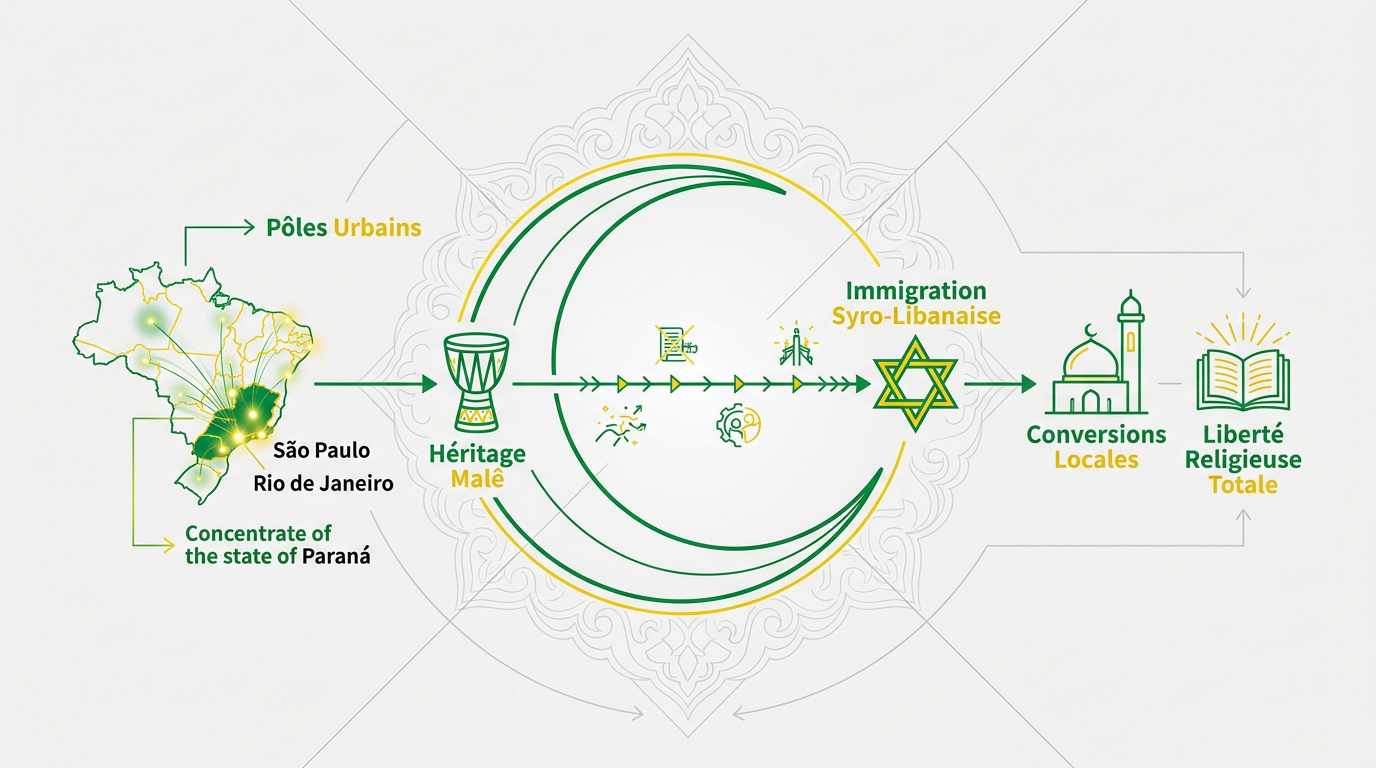 Mosquée moderne au Brésil illustrant l'héritage et la liberté religieuse