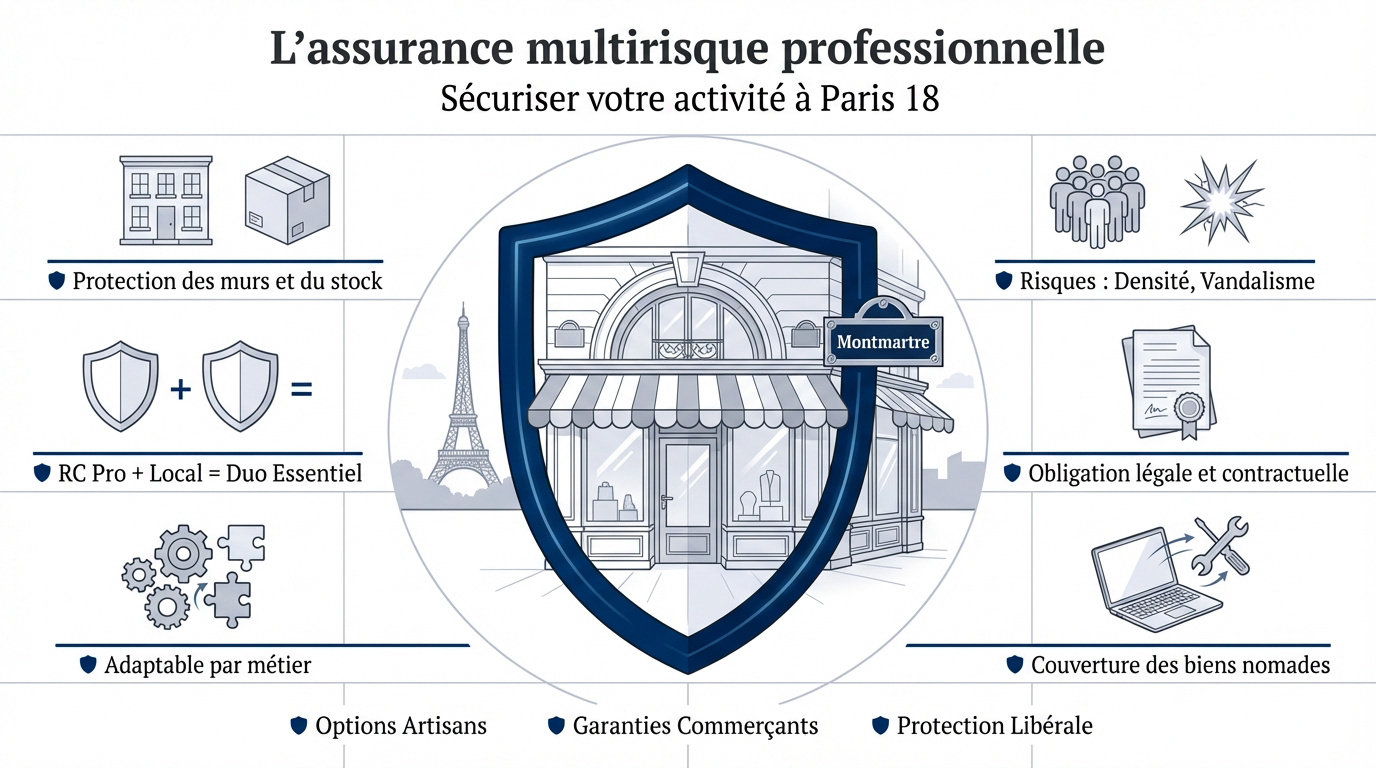 Devanture d'un commerce sécurisé dans le 18ème arrondissement de Paris